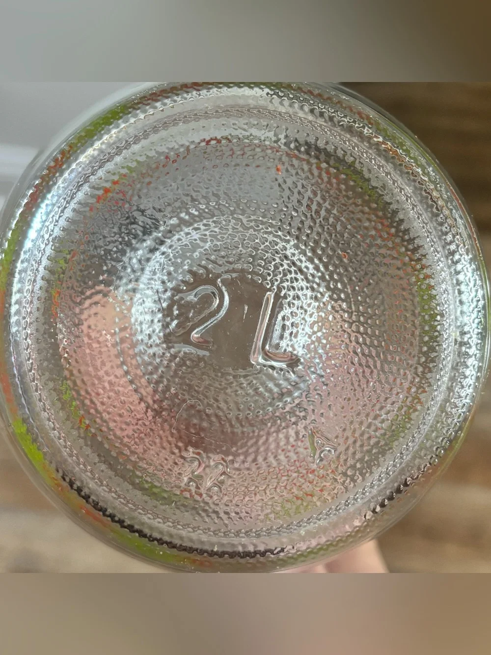 Vintage ARC France Niveau De Remplissage Floral Rose Glass Canister